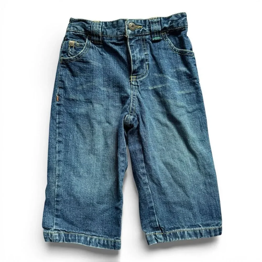 Baby Boys Vintage Genuine Kids OshKosh Wide Leg Denim Jeans - Sz 18 mo